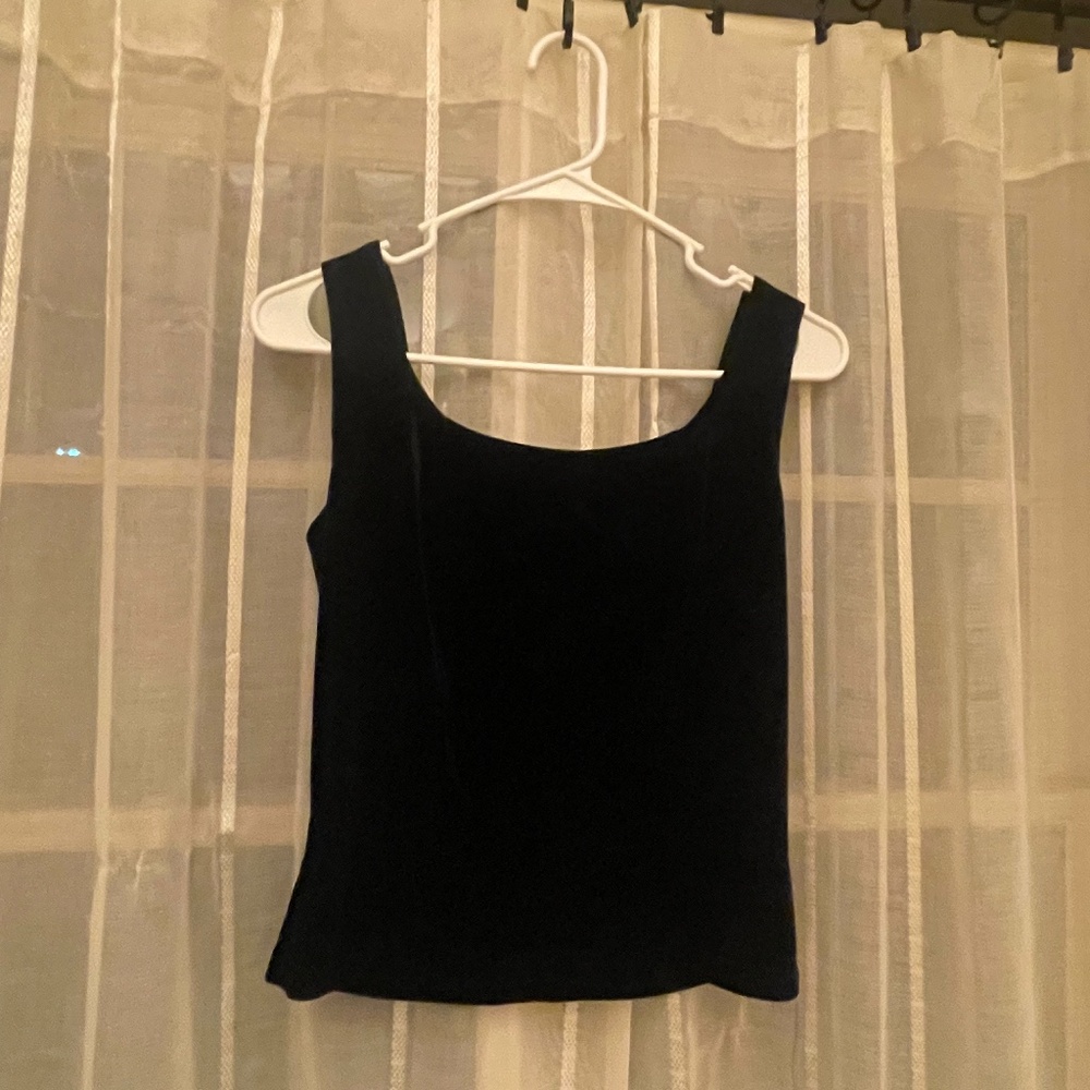 Black Velvet fitted tank top